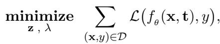 Equation for minimization objective.