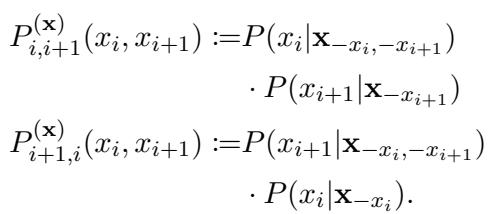 Equation defining the joint probability calculated in the forward order.