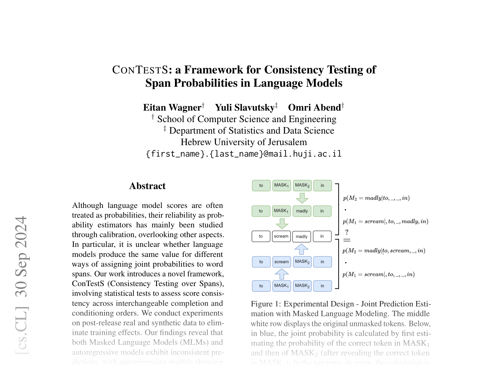 [CONTESTS: a Framework for Consistency Testing of Span Probabilities in Language Models 🔗](https://arxiv.org/abs/2409.19984)