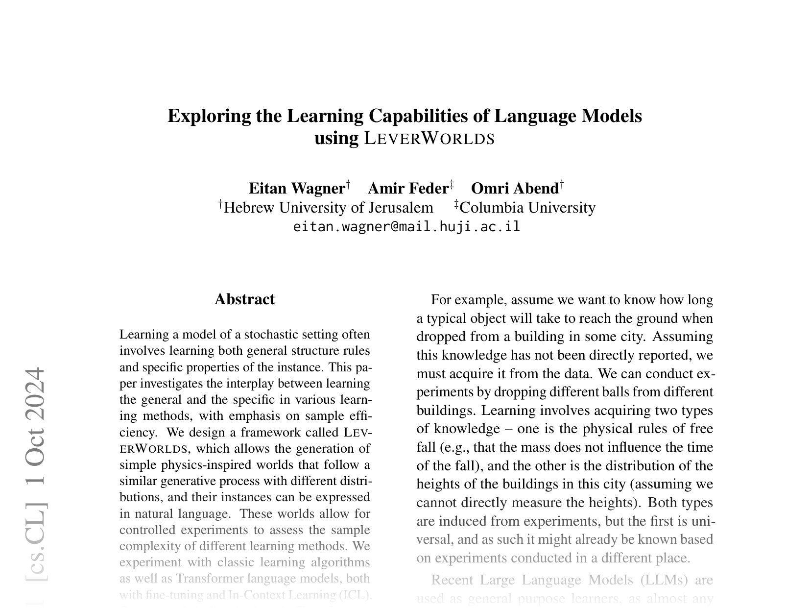 [Exploring the Learning Capabilities of Language Models using LEVERWORLDS 🔗](https://arxiv.org/abs/2410.00519)