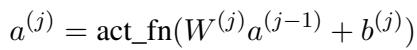 Equation for activation values
