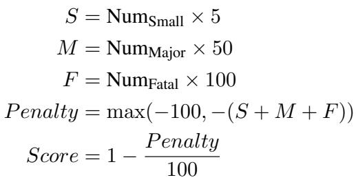 计算最终正确性分数的公式。