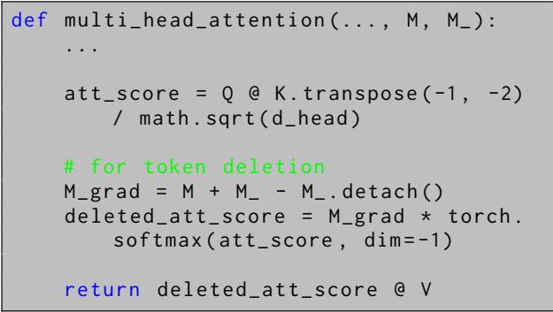 Listing 1: Token Deletion