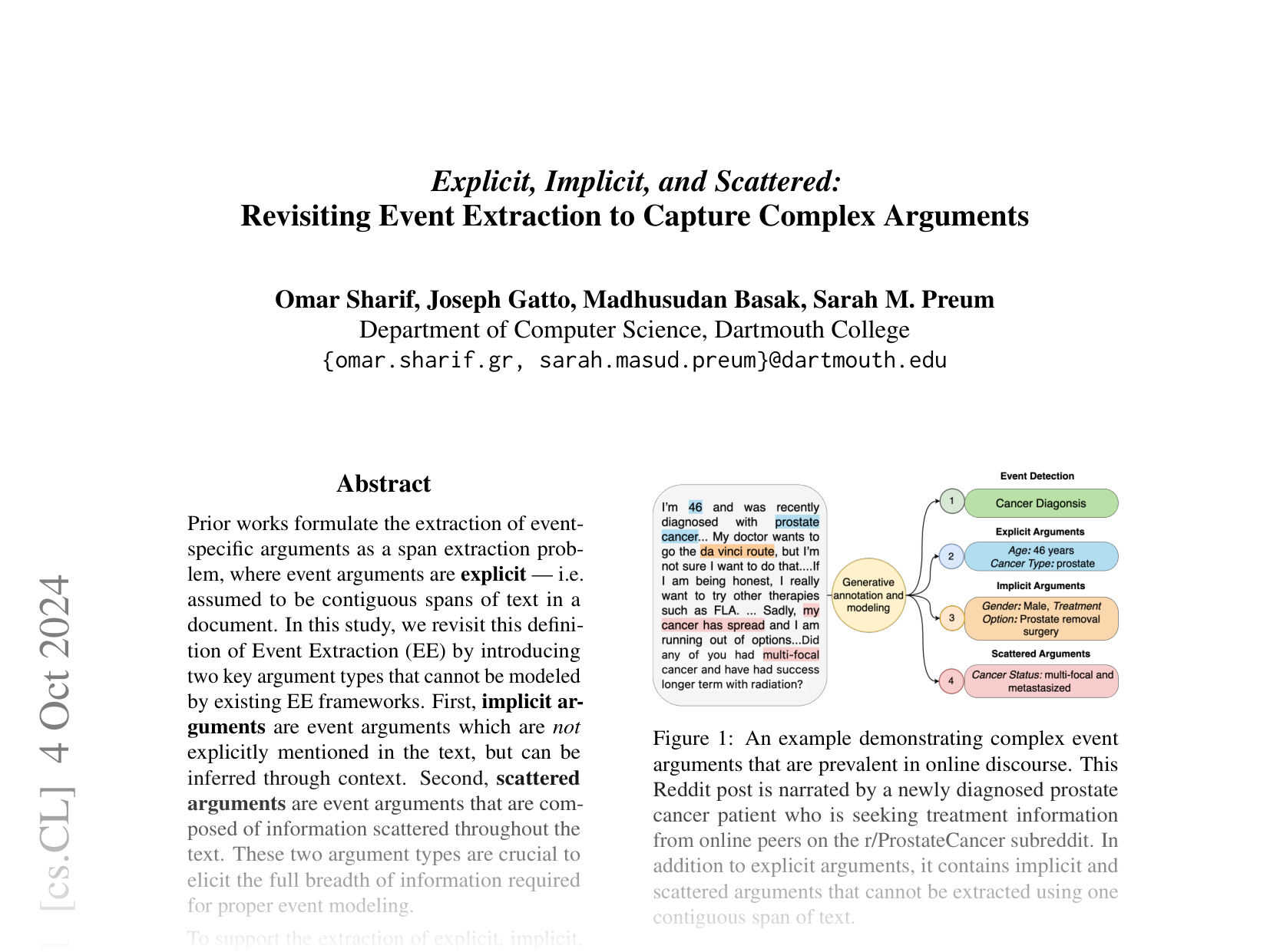 [Explicit, Implicit, and Scattered: Revisiting Event Extraction to Capture Complex Arguments 🔗](https://arxiv.org/abs/2410.03594)