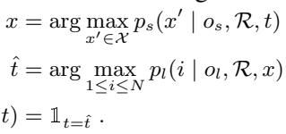 Equation describing the communicative success metric.