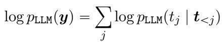 LLM 下一个 Token 预测的对数概率方程。