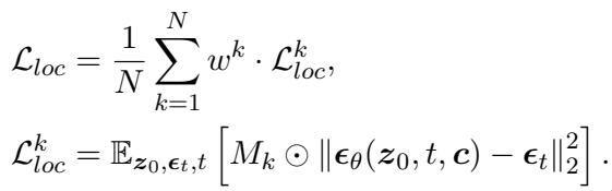 局部 MSE 损失公式。