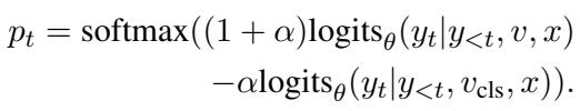 Contrastive decoding equation