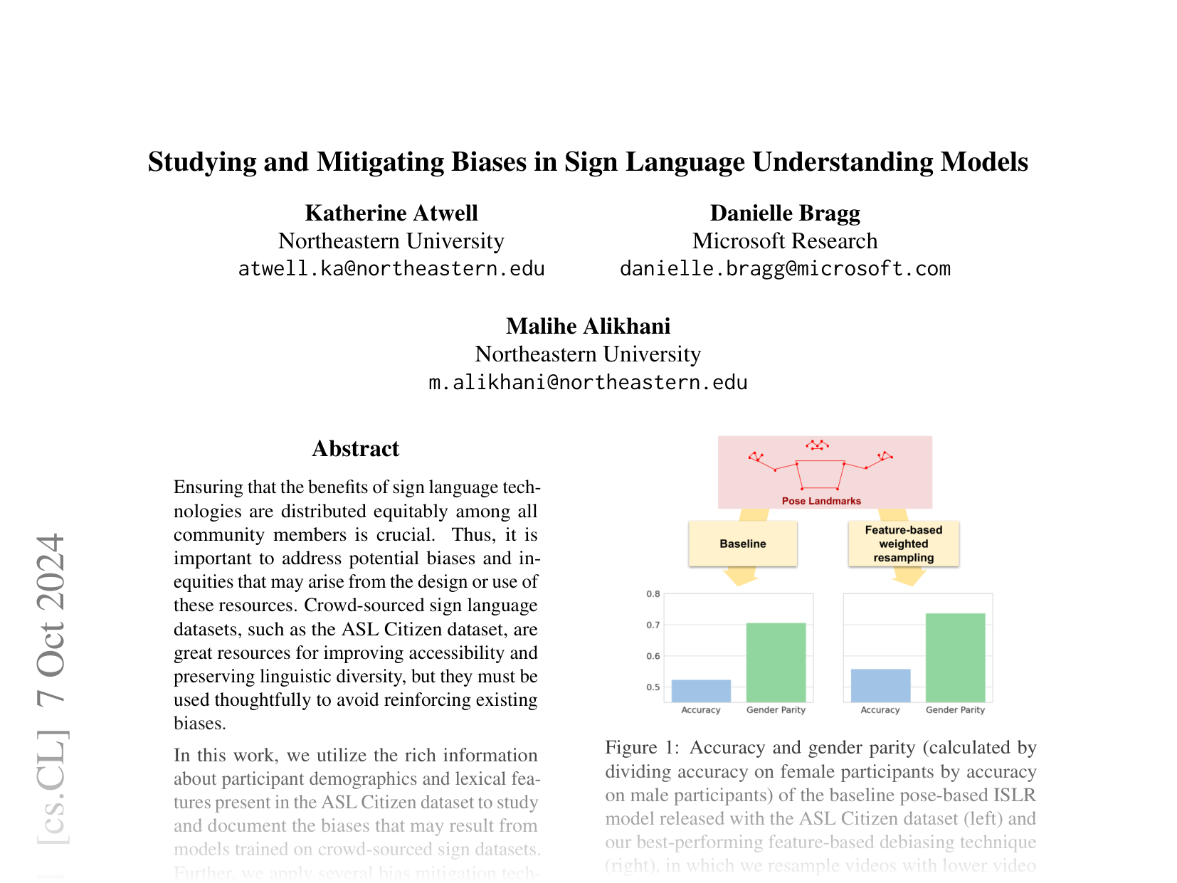[Studying and Mitigating Biases in Sign Language Understanding Models 🔗](https://arxiv.org/abs/2410.05206)