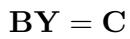 线性系统 BY = C。
