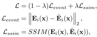 Equation 12: Total loss function with SSIM.