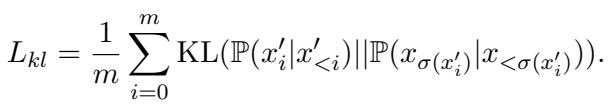 KL 散度损失函数的公式。