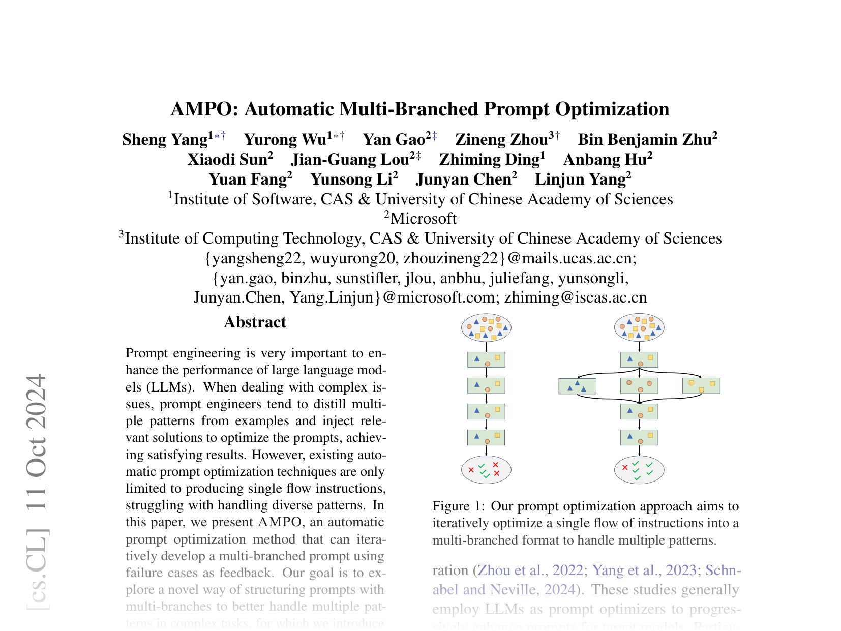 [AMPO: Automatic Multi-Branched Prompt Optimization 🔗](https://arxiv.org/abs/2410.08696)