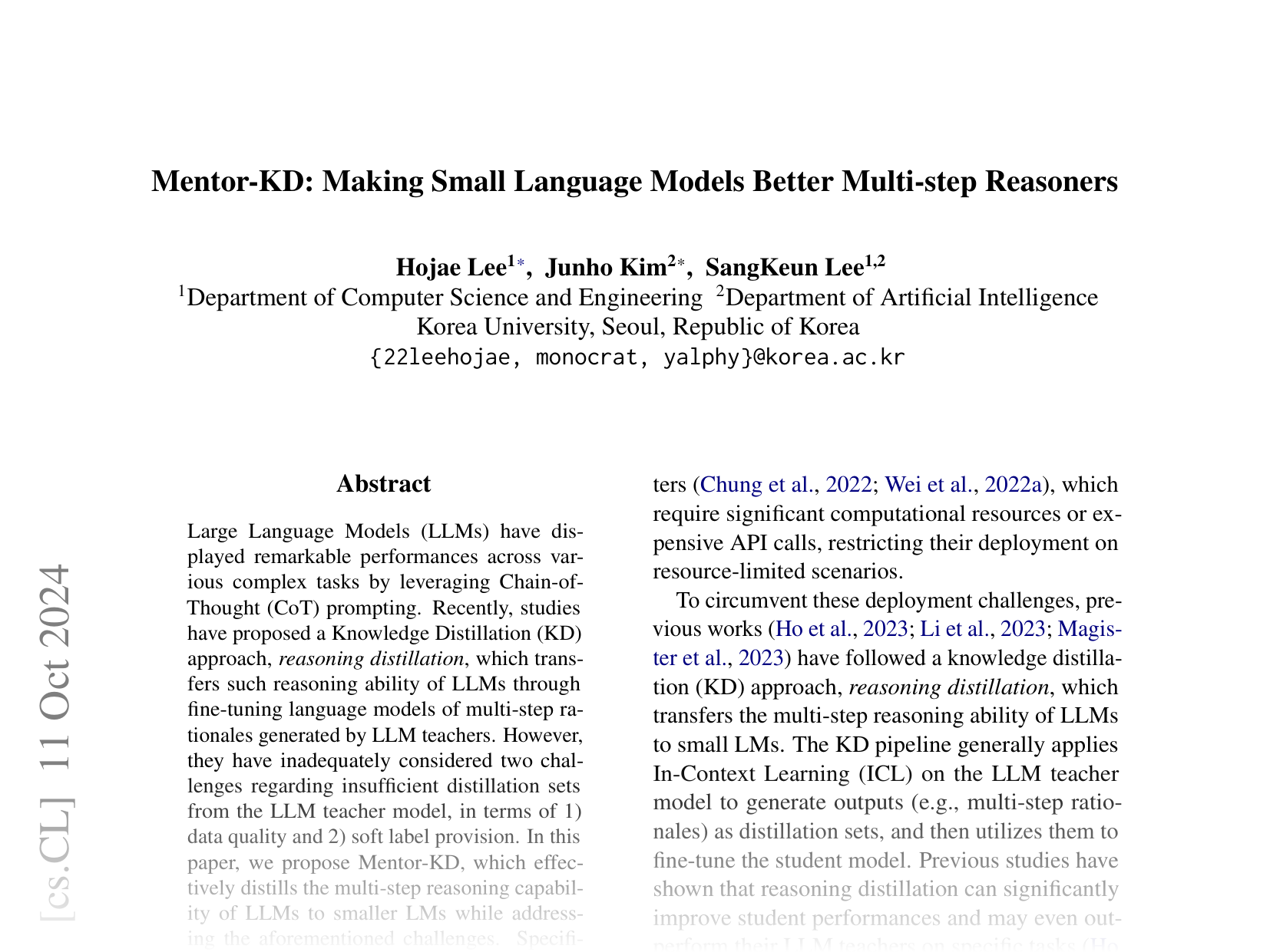[Mentor-KD: Making Small Language Models Better Multi-step Reasoners 🔗](https://arxiv.org/abs/2410.09037)