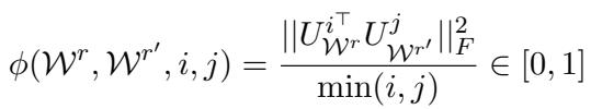 Equation for Grassmann similarity.