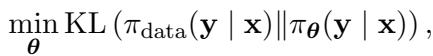 最小化前向 KL 散度的公式。