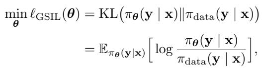 方程 6: 最小化反向 KL 散度的 GSIL 目标。