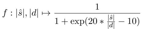 基于摘要长度与文档长度之比的长度惩罚函数 f 的公式。