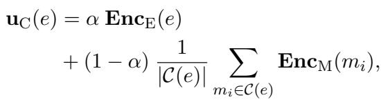 更新实体聚类表示的方程。