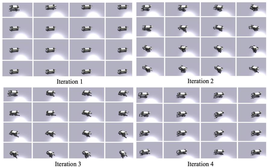 Figure 8: Simulation footage arranged in a grid formation (\\(G_s\\)), serving as input as GPT-4o input.