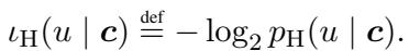 Surprisal definition equation.