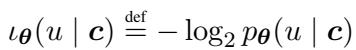 Approximated surprisal equation using model parameters theta.