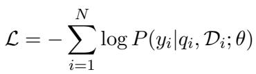 The Maximum Likelihood Estimation (MLE) objective function used for supervised fine-tuning.