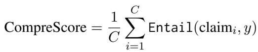 Equation for the Comprehensiveness Score.