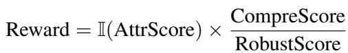 Equation for the holistic Reward function.