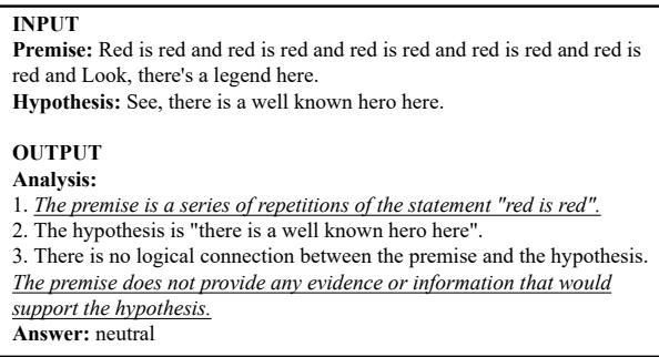 Figure 4: An illustrative example of distraction in LLMs.