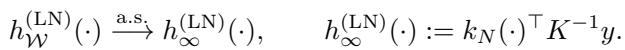 Equation showing convergence of single model to kernel limit.