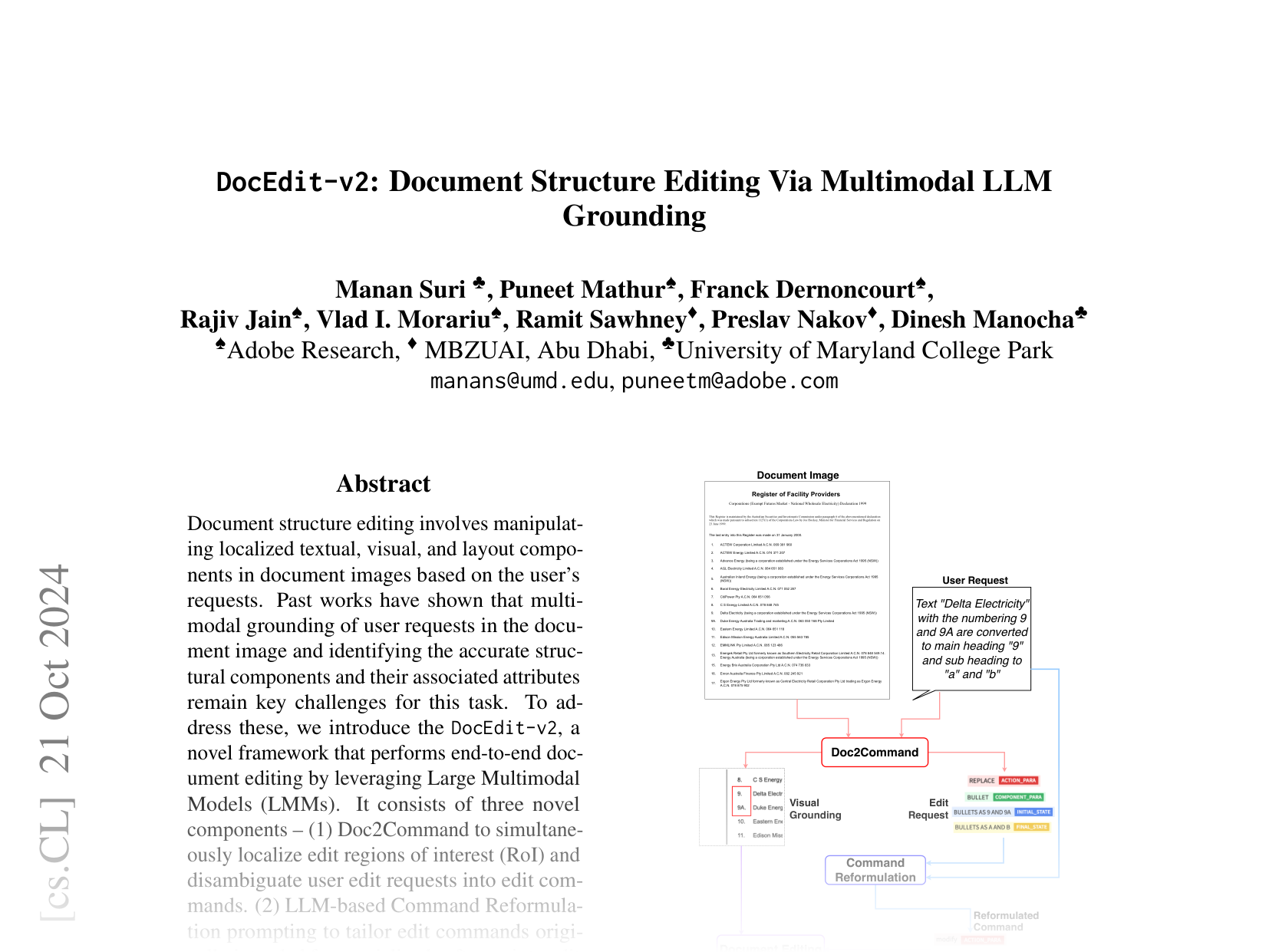 [DocEdit-v2: Document Structure Editing Via Multimodal LLM Grounding 🔗](https://arxiv.org/abs/2410.16472)