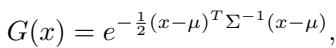 Equation for a 3D Gaussian function.