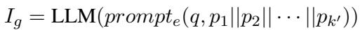 Equation 2: The process of extracting global information using an LLM.