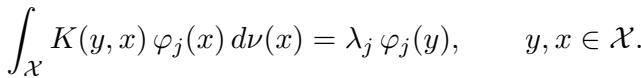 The Fredholm integral equation defining eigenpairs.