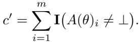 Equation defining c-prime, the total number of guesses made by the adversary.