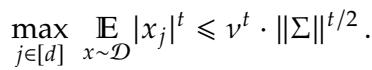 Definition of entrywise nu-bounded t-th moment.