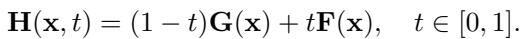 Equation for Homotopy function H(x,t)