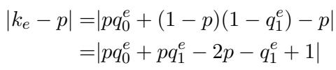 估计误差 |k_e - p| 的公式