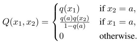 Definition of the sparse joint draft distribution Q(x1, x2).