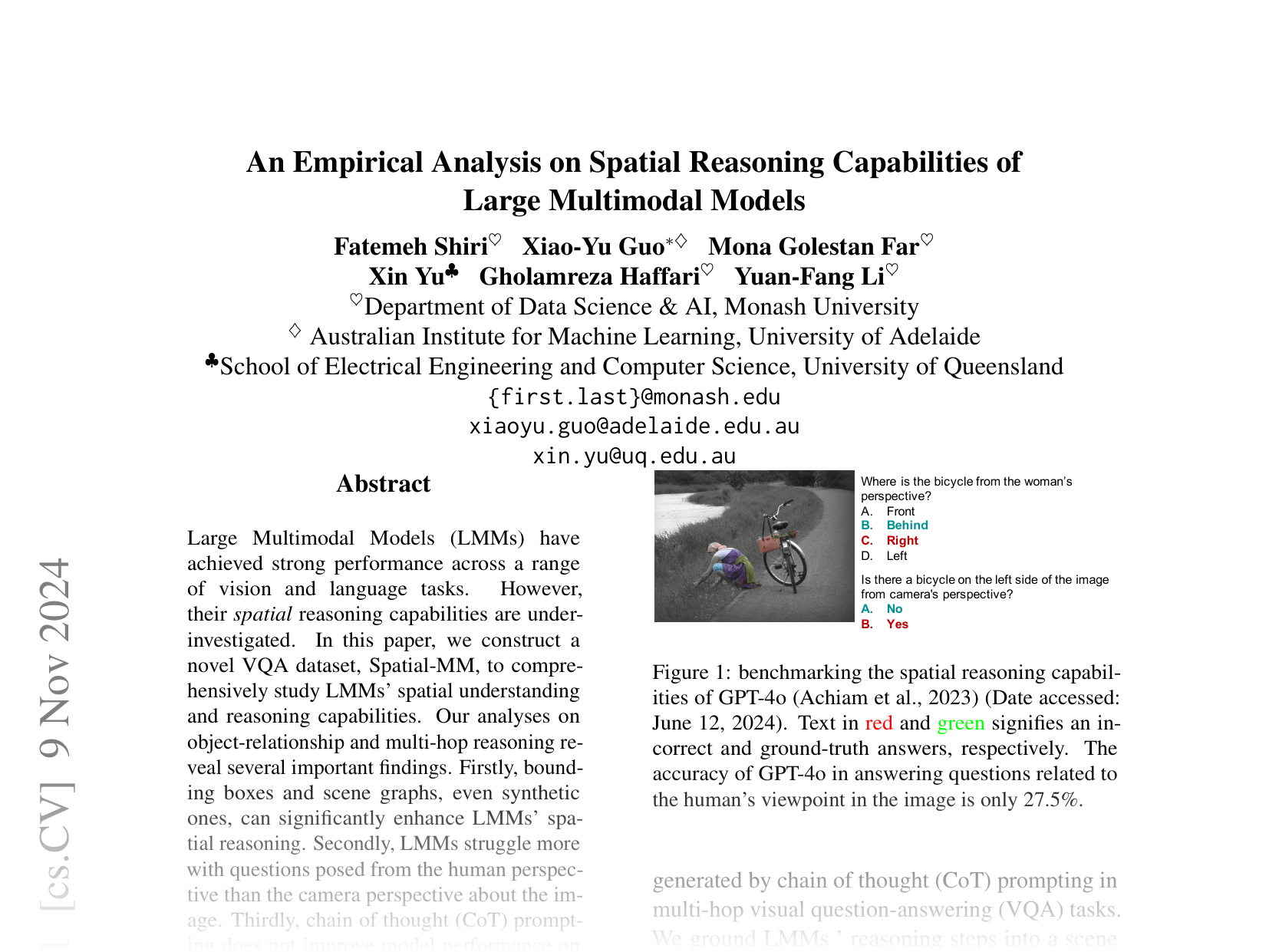[An Empirical Analysis on Spatial Reasoning Capabilities of Large Multimodal Models 🔗](https://arxiv.org/abs/2411.06048)