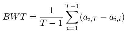 Equation for Backward Transfer