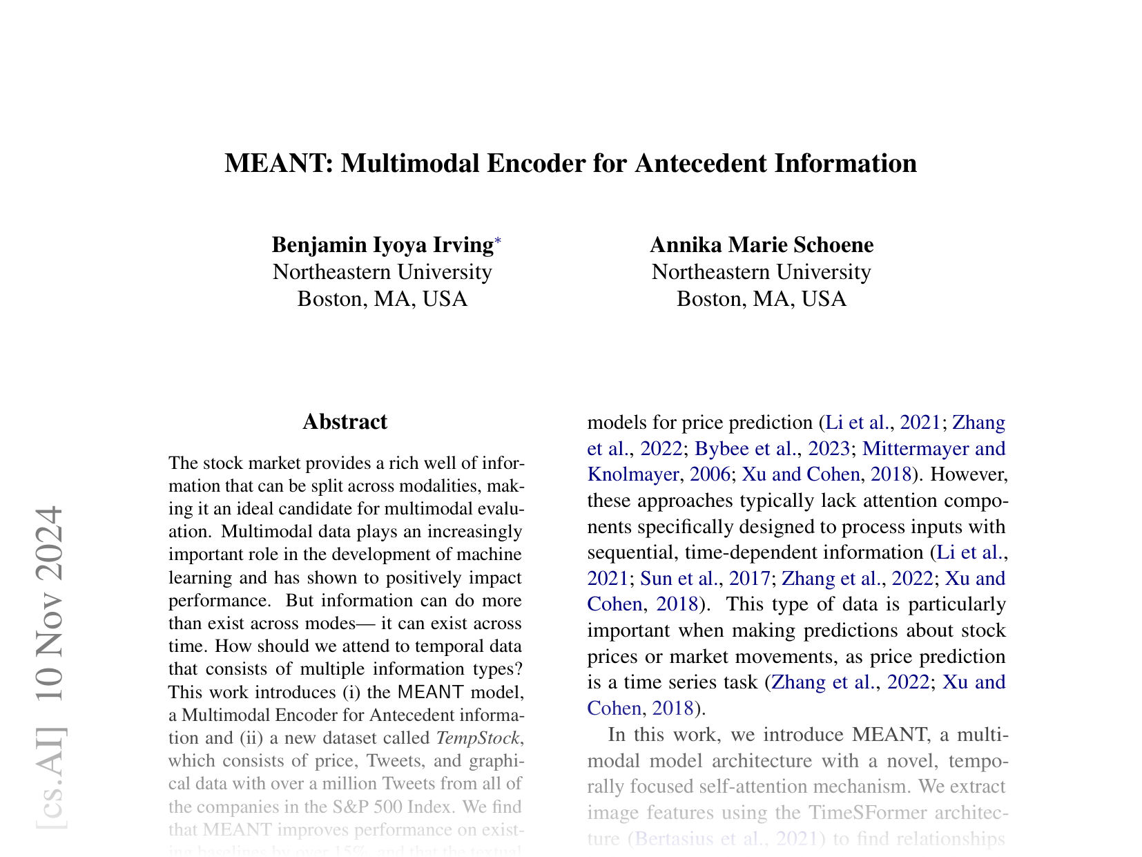 [MEANT: Multimodal Encoder for Antecedent Information 🔗](https://arxiv.org/abs/2411.06616)