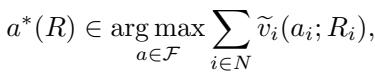 Winner Determination Problem based on inferred values.