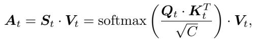 Equation for calculating cross-modality attention.