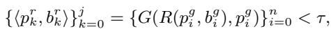 Equation for detecting redundant parts. It compares the semantic similarity of the original part and the inpainted part against a threshold.