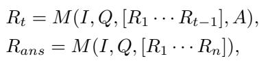 Equation describing the recursive generation of reasoning steps.