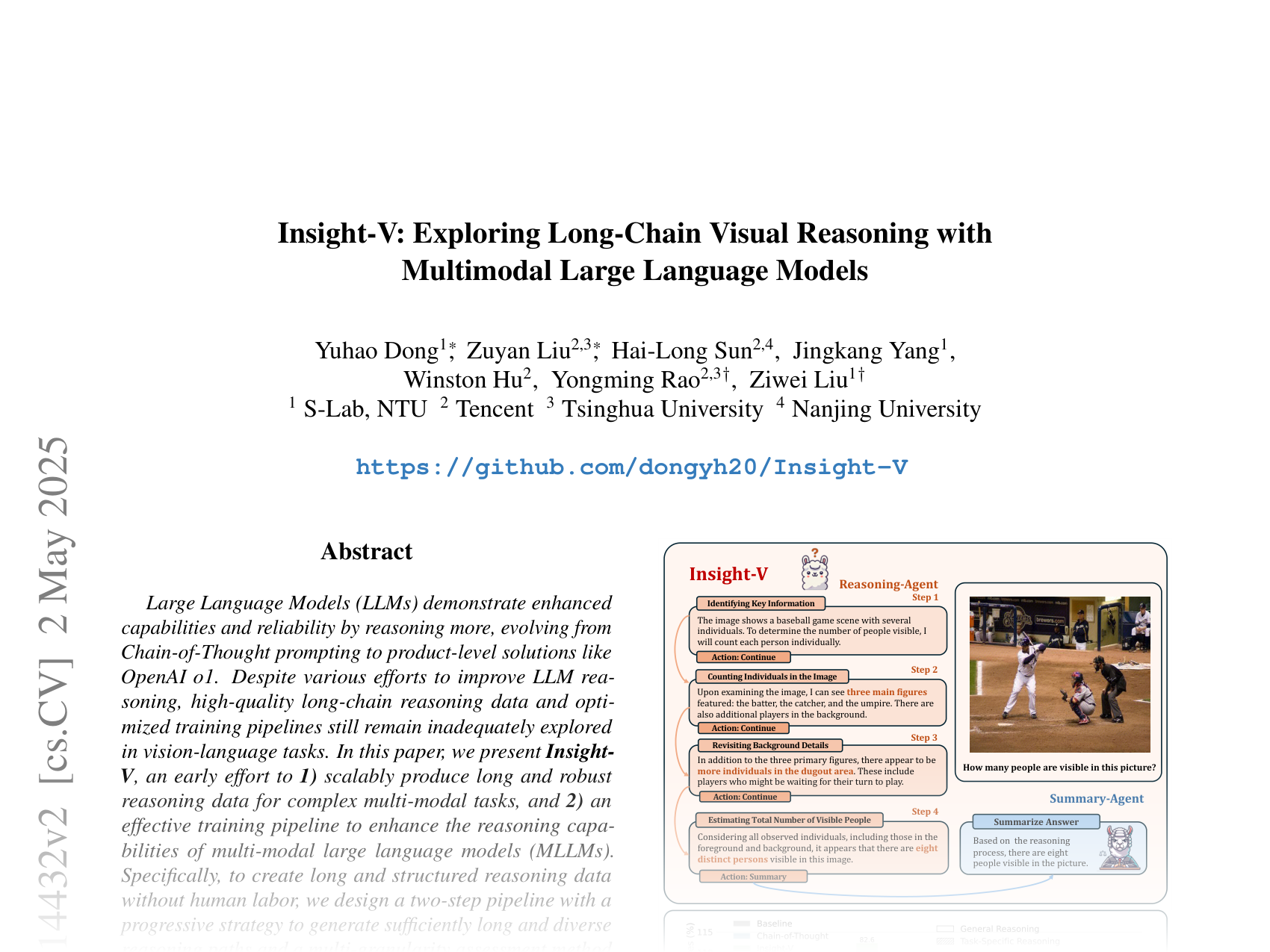 [Insight-V: Exploring Long-Chain Visual Reasoning with Multimodal Large Language Models 🔗](https://arxiv.org/abs/2411.14432)