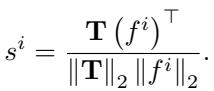 Equation for token-wise similarity calculation.