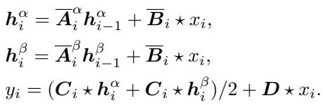 Equations for modality-guided bidirectional scan and output generation.